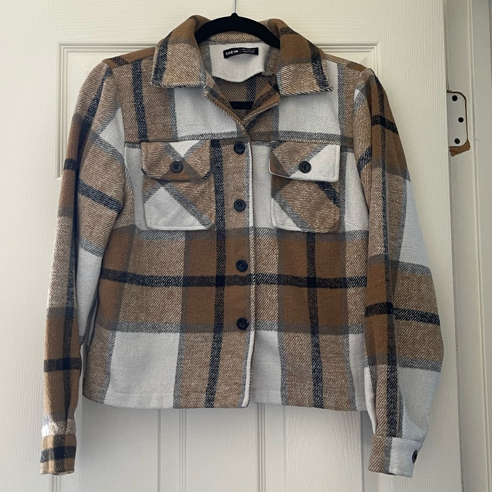 Plaid Button-Up Jacket